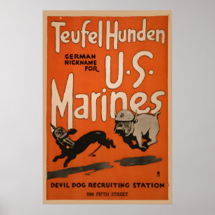 Póster Perro Diablo Infantería de Marina de EE. UU. -917 