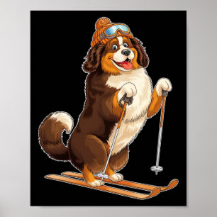 Póster Perro divertido con dibujos animados disfrutando d