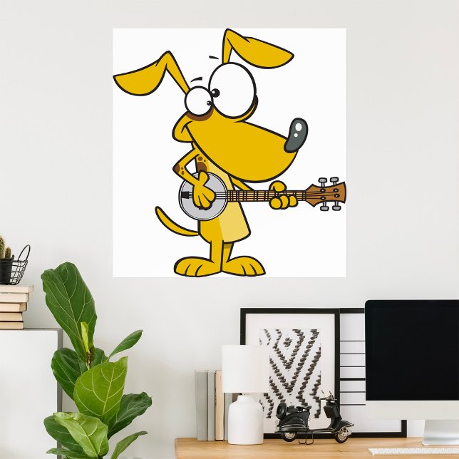 Póster Perro divertido jugando música banjo (Subido por el creador)