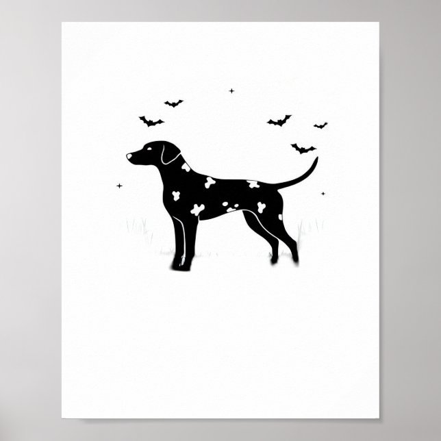 Póster Perro Doberman Pinscher - Silhouette de luna de Ha (Frente)