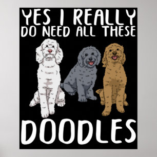 Póster Perro Doodle Mamá Regala Papá Labradoodle Doodle