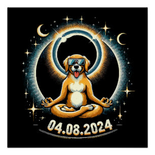 Póster Perro eclipse solar de 2024