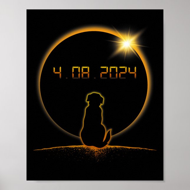 Póster Perro Eclipse Solar Total (Frente)