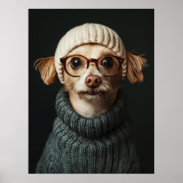 Póster Perro elegante con traje acogedor