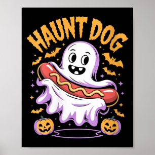 Póster Perro embrujado divertido de Halloween para mujere