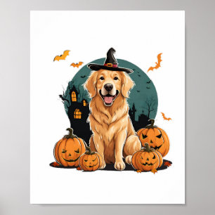 Póster perro en halloween divertido