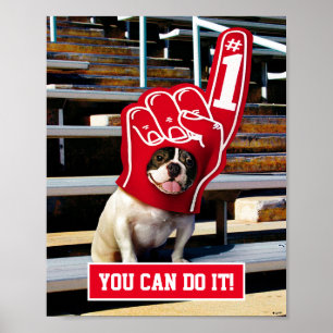 Póster Perro en la mano de espuma