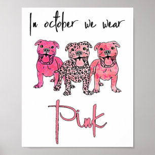 Póster Perro En Octubre Usamos Cáncer De Mama De Cinta Ro