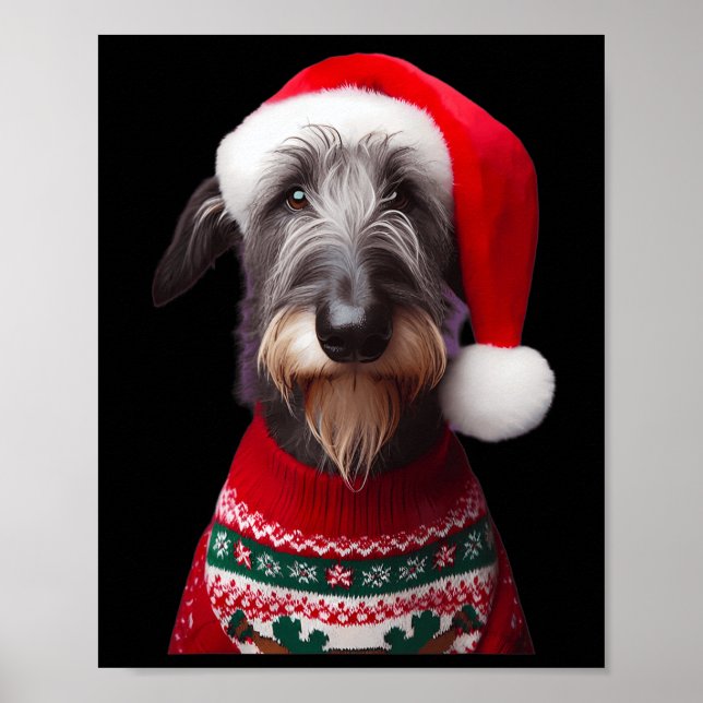 Póster Perro escocés con Navidades de Santa Hat Xm (Frente)