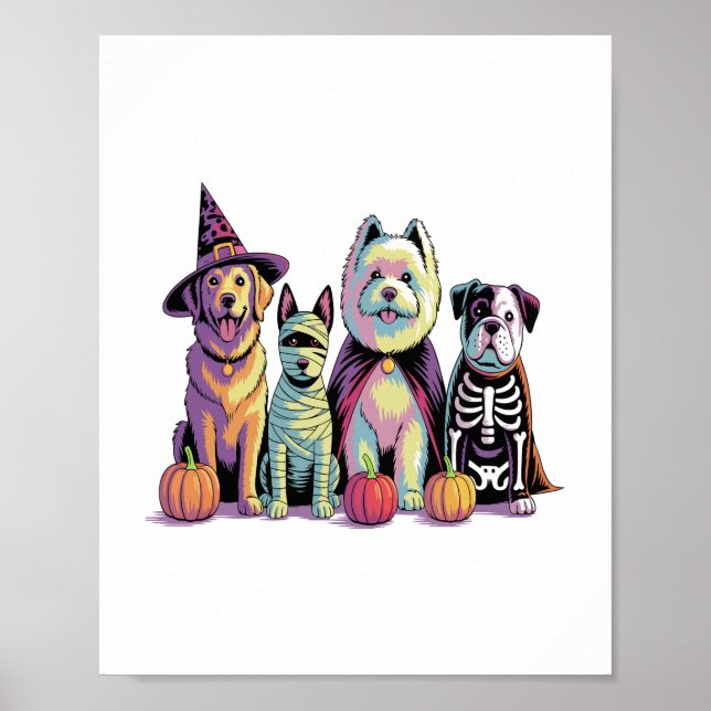 Póster Perro Escuadrón de Cepillo de Halloween (Frente)