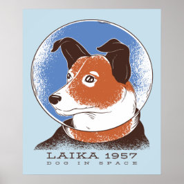 Póster Perro espacial soviético Laika 1957