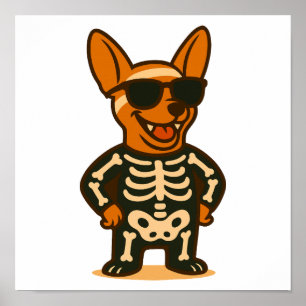 Póster Perro esqueleto de Guay poster Halloween, adorable
