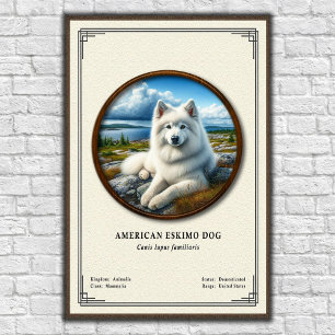Póster Perro Esquimal Americano Serie de Zoología