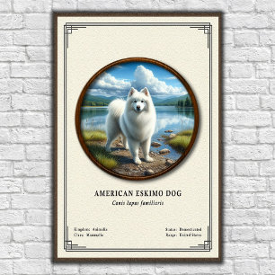 Póster Perro Esquimal Americano Serie de Zoología