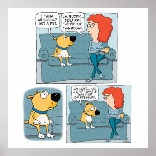 Póster Perro estresado lindo y gracioso