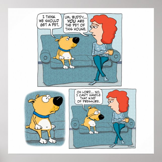 Póster Perro estresado lindo y gracioso (Frente)