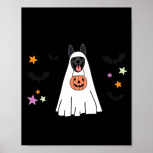 Póster Perro fantasma Boo Pastor Alemán negro Feliz