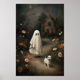 Póster Perro Fantasma Caminando de Noche – Aceite de Cuen