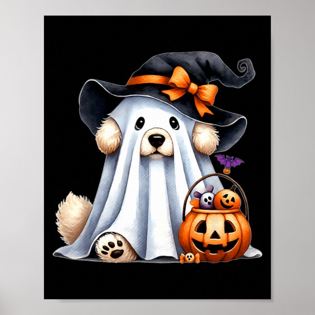 Póster Perro Fantasma de Halloween (Frente)