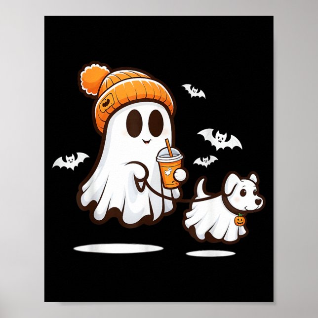 Póster Perro fantasma divertido caminando Perro fantasma  (Frente)