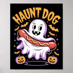 Póster Perro Fantasma Divertido Hotdog Halloween