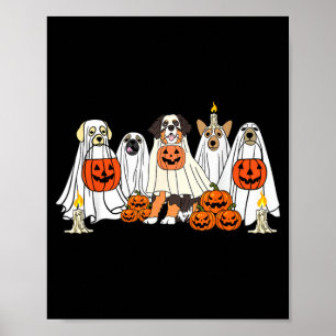 Póster Perro Fantasma Perro Lindo Disfrazado De Fantasma 