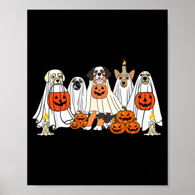 Póster Perro Fantasma Perro Lindo Disfrazado De Fantasma  (Frente)