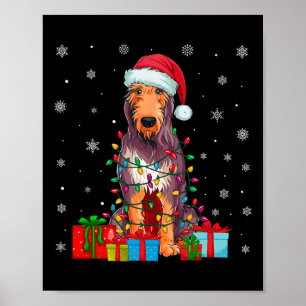 Póster Perro Feo Navidad Encende Perro Lobo Irlandés de S