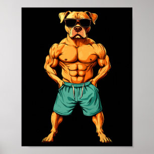 Póster Perro Fitness Bodybuilding Dog
