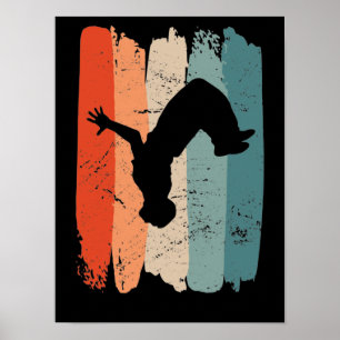 Póster Perro, freerunner, regalo de corredor de parkour