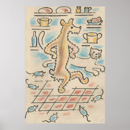 Póster Perro, gato y ratón