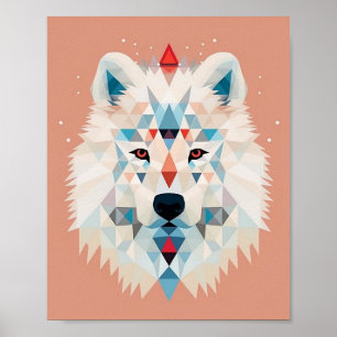 Póster Perro geométrico boho lindo