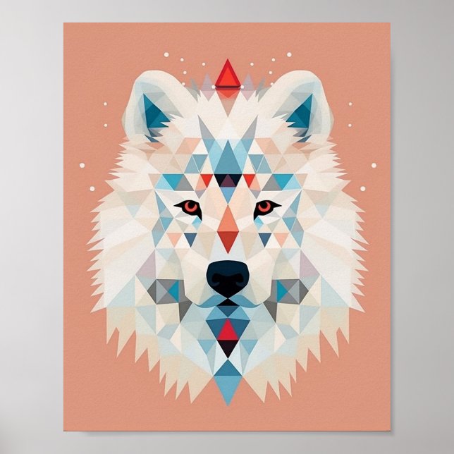 Póster Perro geométrico boho lindo (Frente)