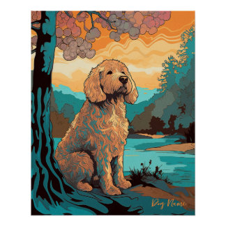 Póster Perro Goldendoodle 004 - Bruno Pokopen