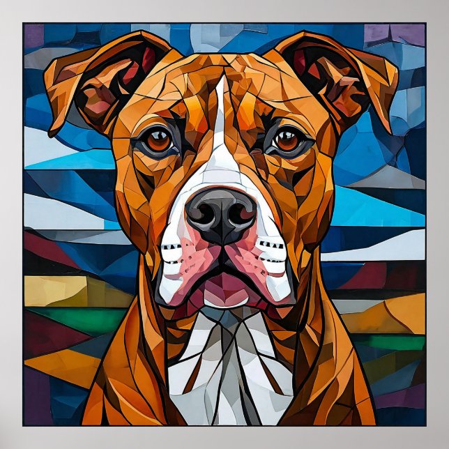 Póster Perro Guardián Poderoso Ca De Bou Raza Fuerte (Frente)