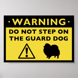 Póster Perro guardián Pomerania divertido advertencia