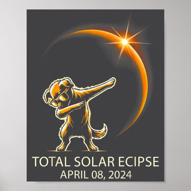 Póster Perro haciendo Dabbing Gafas de sol Eclipse Solar  (Frente)