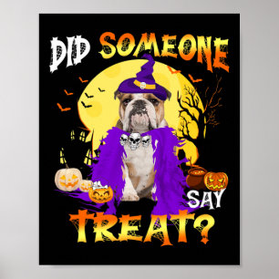 Póster Perro Halloween ¿Alguien dijo trato?