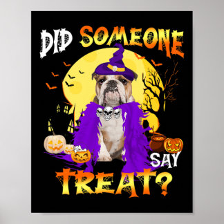 Póster Perro Halloween ¿Alguien dijo trato?