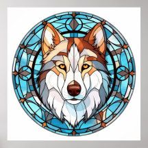 Perro Husky Siberiano de Cristal Manchado