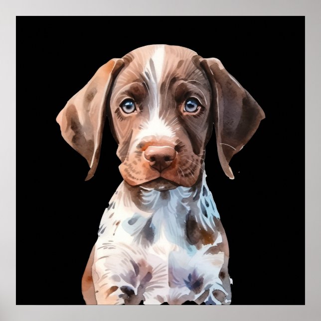 Póster Perro ilustrado lindo (Frente)