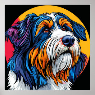 Póster Perro Ilustrando Creatividad Vibrante
