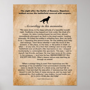Póster Perro inspira a Napoleón tras la batalla de Bassan