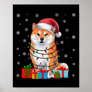 Póster Perro Inu Shiba Lucía Noche Feo Santa Shiba Inu Pe