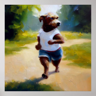 Póster Perro Jogging