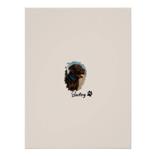 Póster Perro Labrador de chocolate lindo - Bailey   Regal