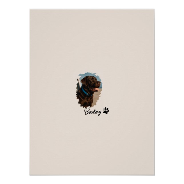 Póster Perro Labrador de chocolate lindo - Bailey | Regal (Anverso)