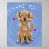 Perro lindo con hueso que WOOF YOU Art Print