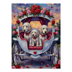 Póster Perro Maltés Día de San Valentín 