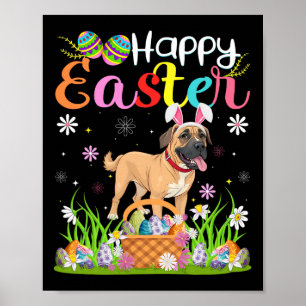 Póster Perro malvado inglés Feliz Semana Santa Caza de hu